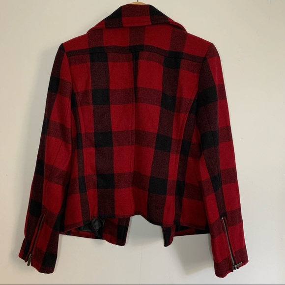 COPY - Ana a new approach plaid wool blend Moto coat - Picture 2 of 7
